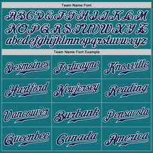 Load image into Gallery viewer, Custom Teal Navy-White Authentic Baseball Jersey