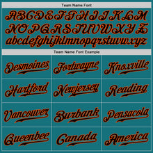 Load image into Gallery viewer, Custom Teal Black-Orange Authentic Baseball Jersey