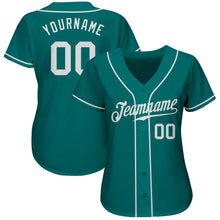 Load image into Gallery viewer, Custom Teal White Authentic Baseball Jersey