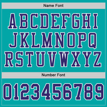 Load image into Gallery viewer, Custom Aqua Purple-White Mesh Authentic Football Jersey
