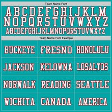 Load image into Gallery viewer, Custom Aqua Red-White Mesh Authentic Football Jersey