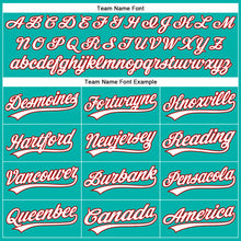 Load image into Gallery viewer, Custom Aqua White-Red Authentic Baseball Jersey