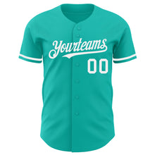 Load image into Gallery viewer, Custom Aqua White Authentic Baseball Jersey