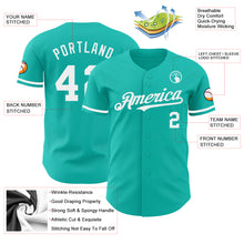 Load image into Gallery viewer, Custom Aqua White Authentic Baseball Jersey