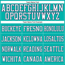 Load image into Gallery viewer, Custom Aqua White-Navy Mesh Authentic Football Jersey