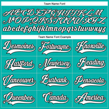 Load image into Gallery viewer, Custom Aqua White-Black Hockey Lace Neck Jersey