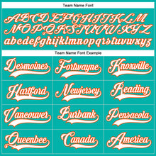 Load image into Gallery viewer, Custom Aqua White-Orange Hockey Lace Neck Jersey