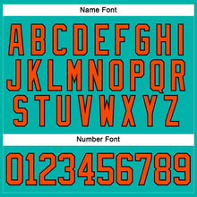 Load image into Gallery viewer, Custom Aqua Orange-Black Hockey Lace Neck Jersey