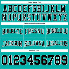 Load image into Gallery viewer, Custom Stitched Aqua Black-White Football Pullover Sweatshirt Hoodie