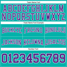 Load image into Gallery viewer, Custom Stitched Aqua Purple-White Football Pullover Sweatshirt Hoodie