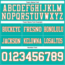 Load image into Gallery viewer, Custom Aqua White-Orange Authentic Football Jersey