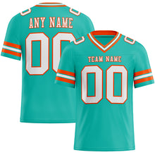 Load image into Gallery viewer, Custom Aqua White-Orange Authentic Football Jersey