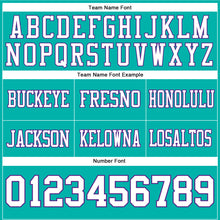 Load image into Gallery viewer, Custom Aqua White-Purple Authentic Football Jersey