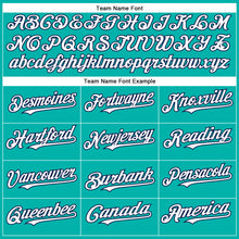 Load image into Gallery viewer, Custom Aqua White-Navy Authentic Baseball Jersey