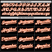 Load image into Gallery viewer, Custom Black White-Orange 3 Colors Arm Shapes Authentic Baseball Jersey