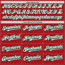 Load image into Gallery viewer, Custom Red White-Kelly Green 3 Colors Arm Shapes Authentic Baseball Jersey