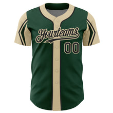 Load image into Gallery viewer, Custom Green Black-City Cream 3 Colors Arm Shapes Authentic Baseball Jersey
