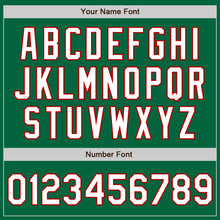 Load image into Gallery viewer, Custom Kelly Green White-Red 3 Colors Arm Shapes Authentic Baseball Jersey