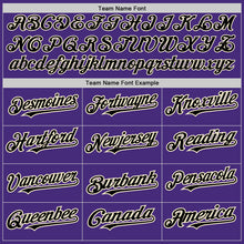 Load image into Gallery viewer, Custom Purple Black-Cream 3 Colors Arm Shapes Authentic Baseball Jersey