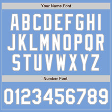 Load image into Gallery viewer, Custom Light Blue White-Gray 3 Colors Arm Shapes Authentic Baseball Jersey