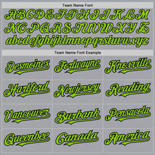 Load image into Gallery viewer, Custom Gray Neon Green-Black 3 Colors Arm Shapes Authentic Baseball Jersey