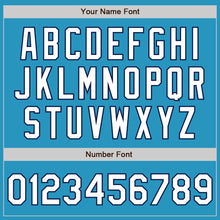 Load image into Gallery viewer, Custom Panther Blue White-Navy 3 Colors Arm Shapes Authentic Baseball Jersey