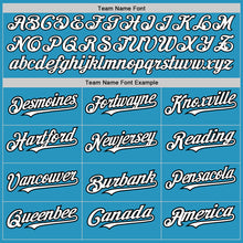 Load image into Gallery viewer, Custom Panther Blue White-Black 3 Colors Arm Shapes Authentic Baseball Jersey