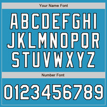 Load image into Gallery viewer, Custom Panther Blue White-Black 3 Colors Arm Shapes Authentic Baseball Jersey