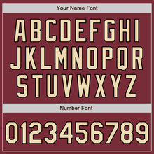 Load image into Gallery viewer, Custom Burgundy City Cream-Black 3 Colors Arm Shapes Authentic Baseball Jersey