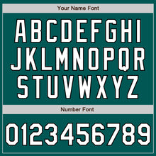 Load image into Gallery viewer, Custom Midnight Green White-Black 3 Colors Arm Shapes Authentic Baseball Jersey