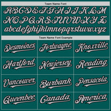 Load image into Gallery viewer, Custom Midnight Green Gray-Black 3 Colors Arm Shapes Authentic Baseball Jersey