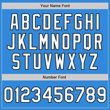 Load image into Gallery viewer, Custom Electric Blue White-Black 3 Colors Arm Shapes Authentic Baseball Jersey