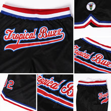 Load image into Gallery viewer, Custom Black Red-Royal Authentic Throwback Basketball Shorts