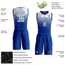 Load image into Gallery viewer, Custom Royal White Round Neck Sublimation Basketball Suit Jersey