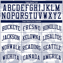 Load image into Gallery viewer, Custom White Navy Round Neck Sublimation Basketball Suit Jersey