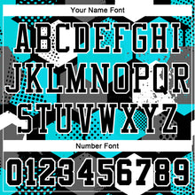 Load image into Gallery viewer, Custom Black Aqua-White Round Neck Sublimation Basketball Suit Jersey