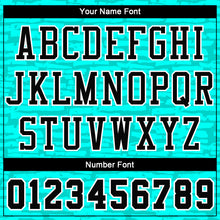 Load image into Gallery viewer, Custom Aqua Black-White Round Neck Sublimation Basketball Suit Jersey