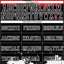 Load image into Gallery viewer, Custom Black Red-White Round Neck Sublimation Basketball Suit Jersey