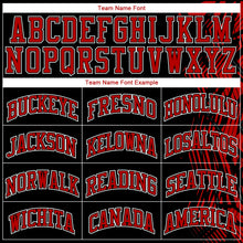 Load image into Gallery viewer, Custom Black Red-White Round Neck Sublimation Basketball Suit Jersey