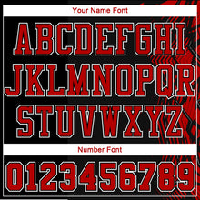 Load image into Gallery viewer, Custom Black Red-White Round Neck Sublimation Basketball Suit Jersey