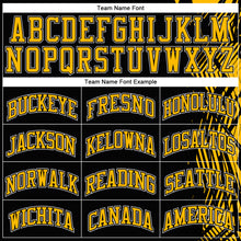 Load image into Gallery viewer, Custom Black Gold-White Round Neck Sublimation Basketball Suit Jersey