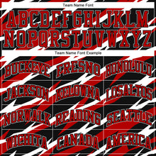 Load image into Gallery viewer, Custom Black Red-White Round Neck Sublimation Basketball Suit Jersey