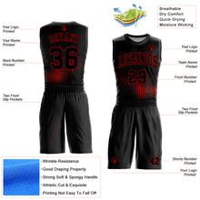 Load image into Gallery viewer, Custom Black Red Round Neck Sublimation Basketball Suit Jersey