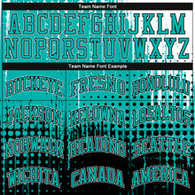 Load image into Gallery viewer, Custom Black Aqua-White Round Neck Sublimation Basketball Suit Jersey