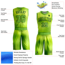 Load image into Gallery viewer, Custom Neon Green Black Round Neck Sublimation Basketball Suit Jersey