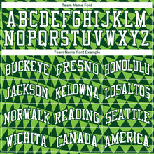 Load image into Gallery viewer, Custom Green White-Neon Green Triangle Shapes Round Neck Sublimation Basketball Suit Jersey