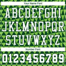 Load image into Gallery viewer, Custom Green White-Neon Green Triangle Shapes Round Neck Sublimation Basketball Suit Jersey