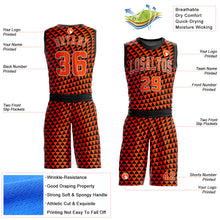 Load image into Gallery viewer, Custom Orange White-Black Triangle Shapes Round Neck Sublimation Basketball Suit Jersey