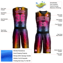 Load image into Gallery viewer, Custom Black Pink-Gold Animal Fur Print Round Neck Sublimation Basketball Suit Jersey