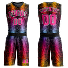Load image into Gallery viewer, Custom Black Pink-Gold Animal Fur Print Round Neck Sublimation Basketball Suit Jersey
